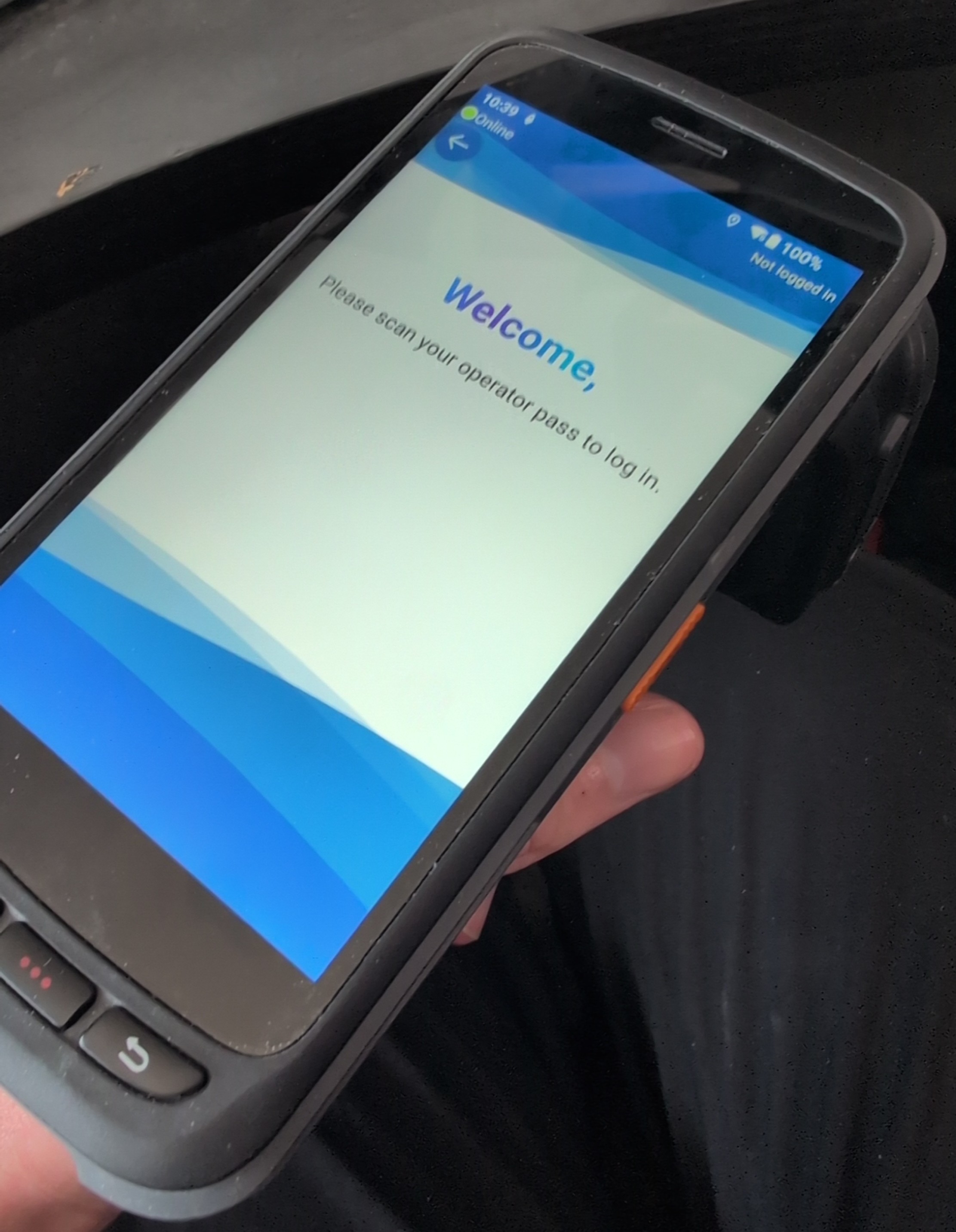 Welcome screen on Chainway Scanner